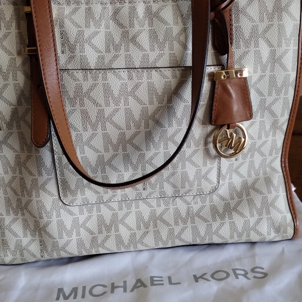 Michael Kors Brown and Cream Tote Bag